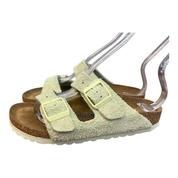Birkenstock Arizona Green Suede Slide Sandal Soft Footbed Women size 36 US 5 - Picture 2 of 9
